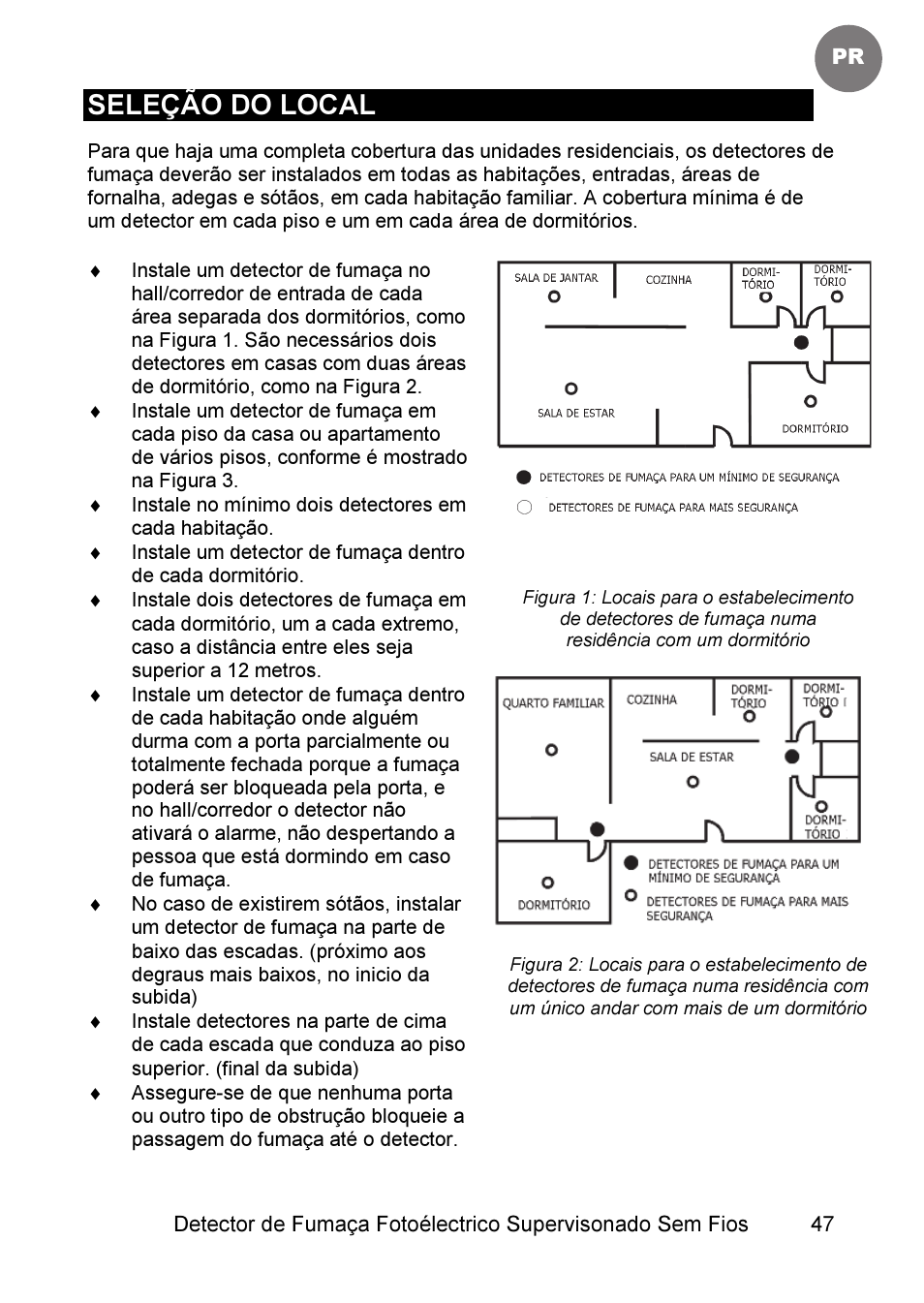 Seleção do local | RISCO Group WL Supervised Smoke User Manual | Page 47 / 56