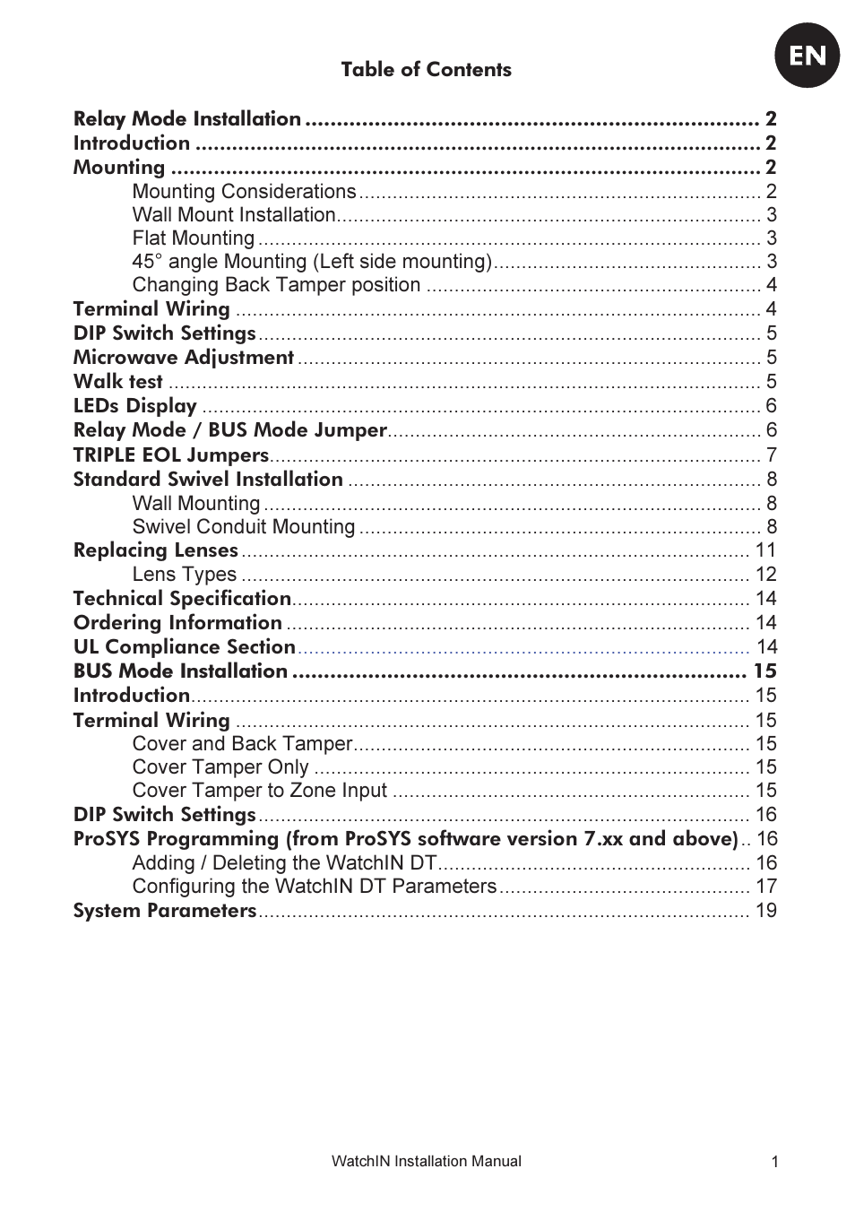 RISCO Group WatchIN Industrial Grade 3 Detector User Manual | Page 3 / 64