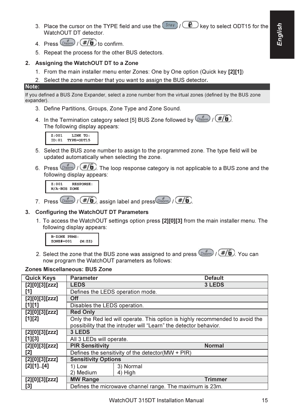 RISCO Group WatchOUT 315DT User Manual | Page 15 / 104