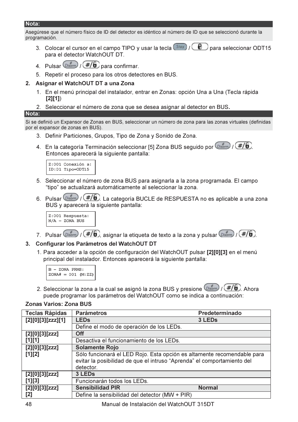 RISCO Group WatchOUT 315DT User Manual | Page 48 / 104