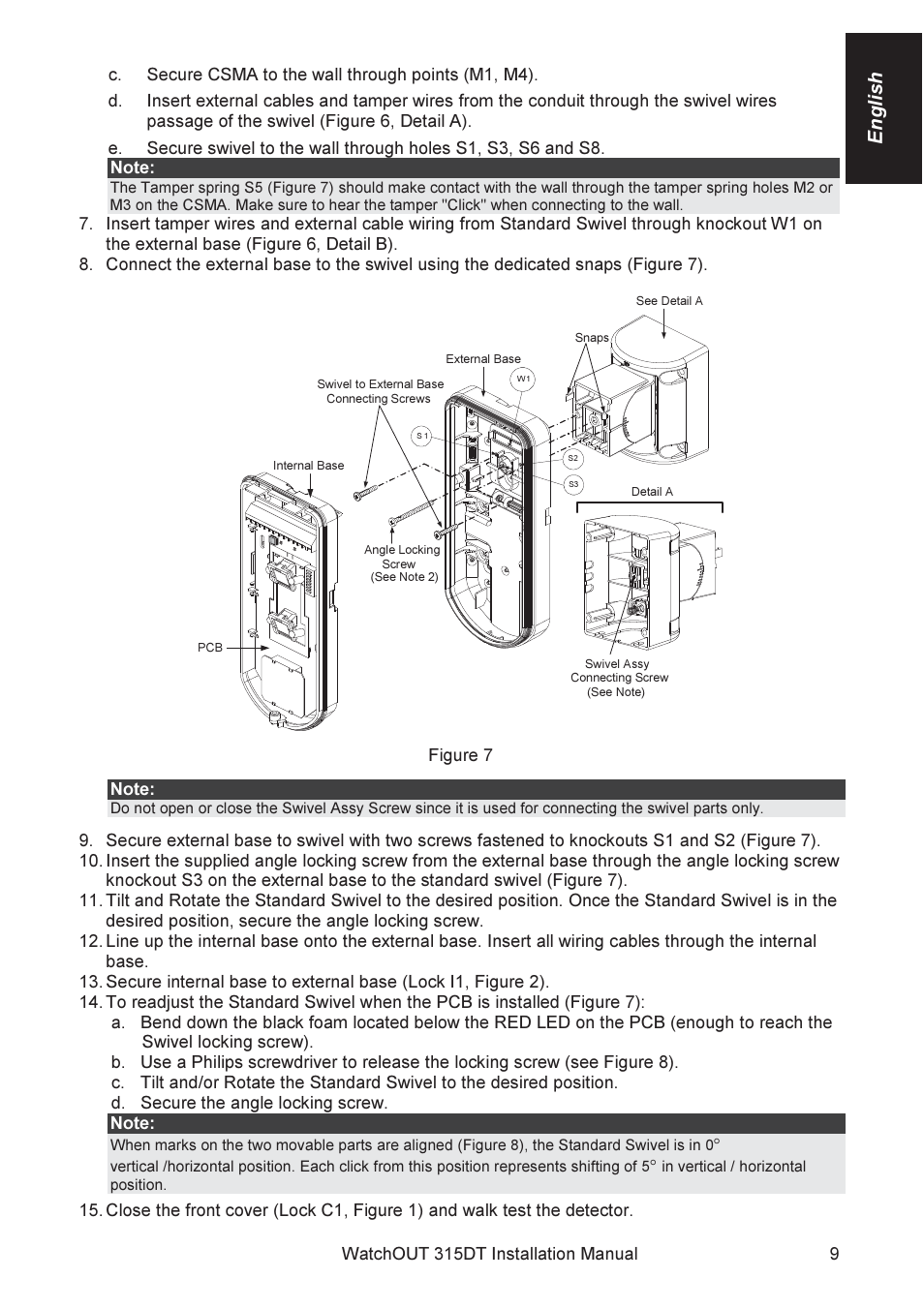 English | RISCO Group WatchOUT 315DT User Manual | Page 9 / 104