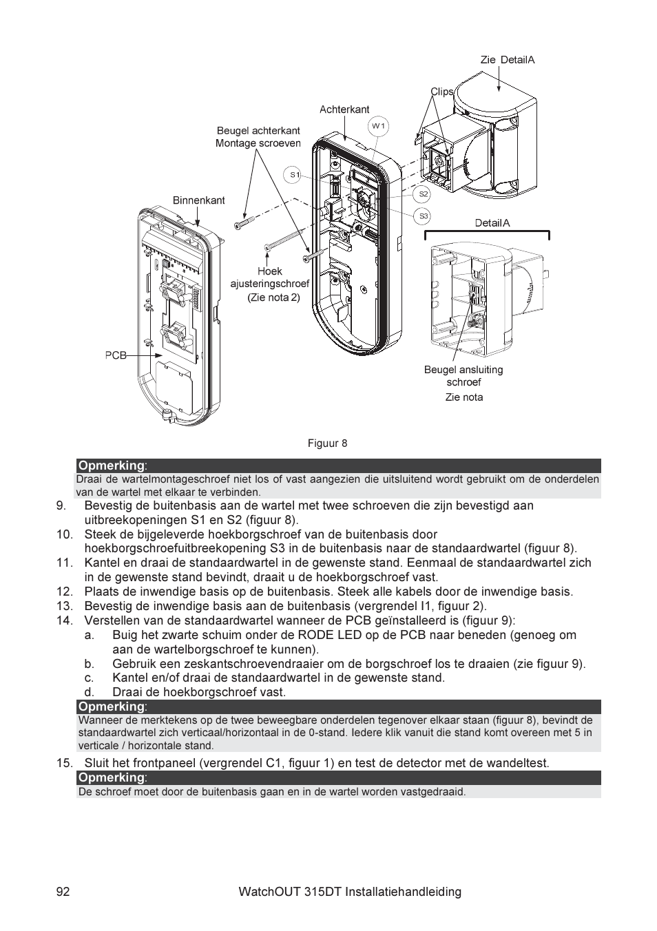 RISCO Group WatchOUT 315DT User Manual | Page 92 / 104