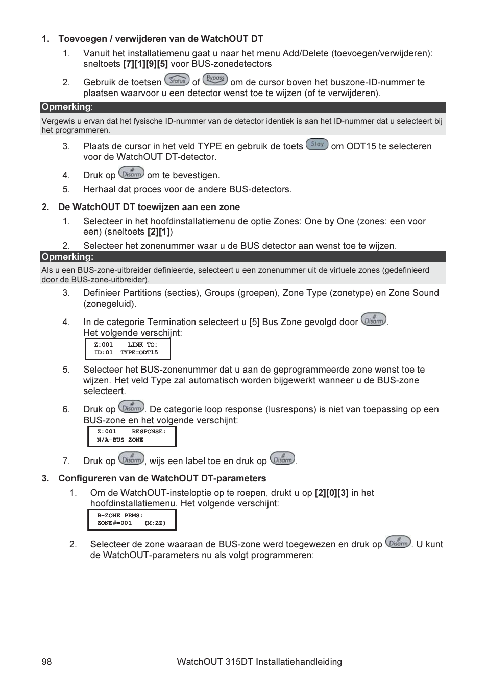 RISCO Group WatchOUT 315DT User Manual | Page 98 / 104