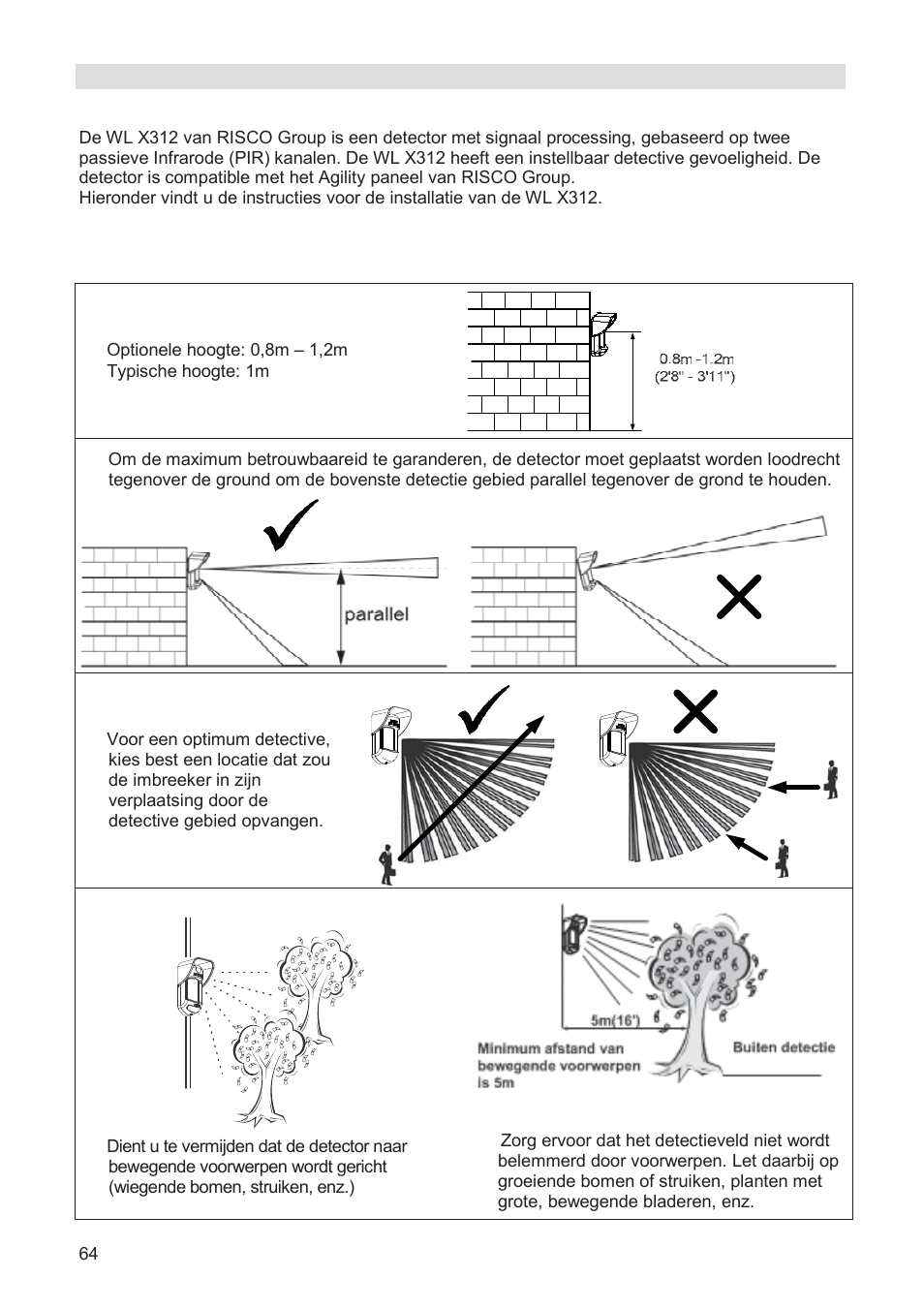 RISCO Group WatchOUT PIR Outdoor WL X312 User Manual | Page 64 / 76