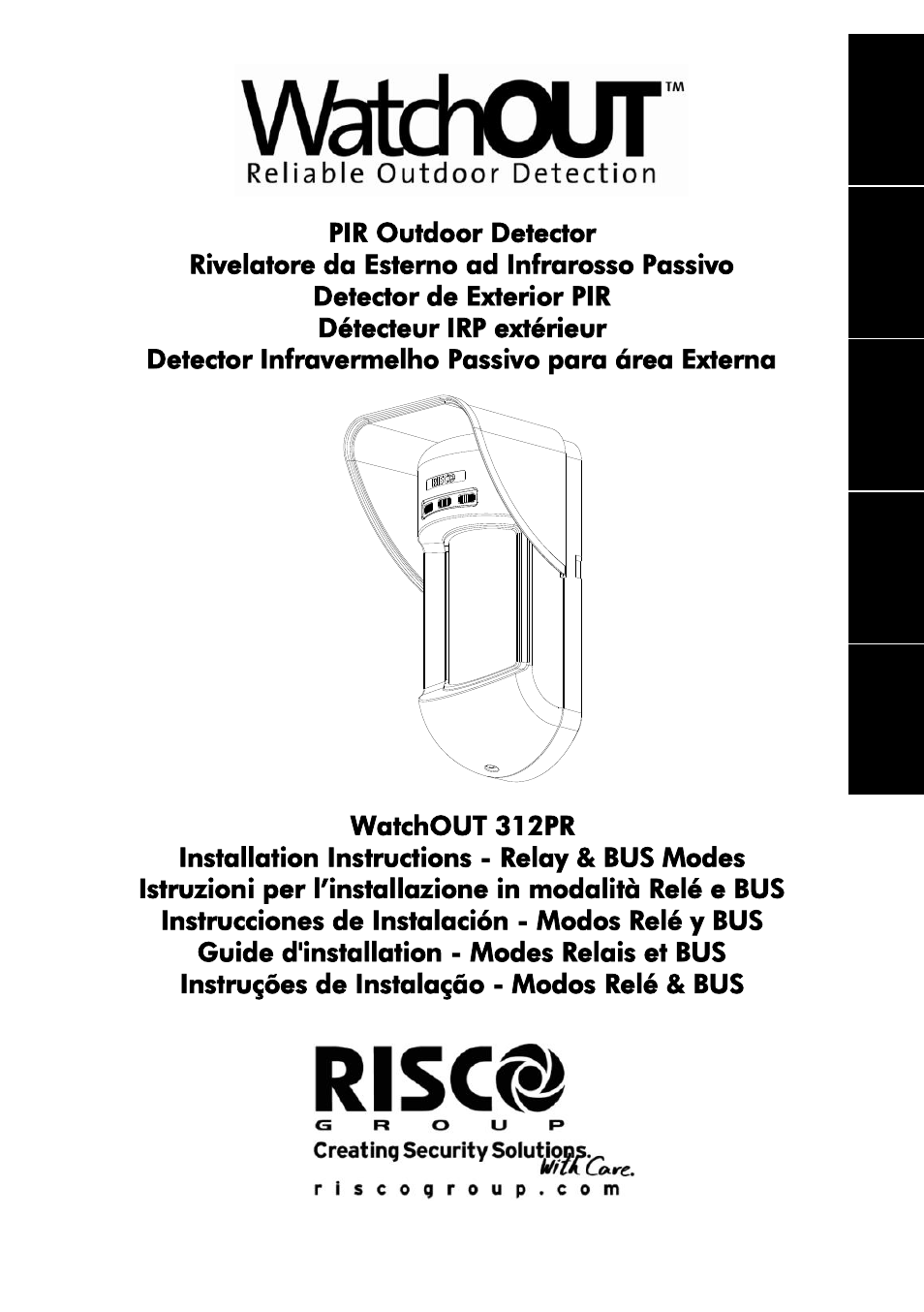 RISCO Group Wireless WatchOUT PIR 312PR User Manual | 88 pages