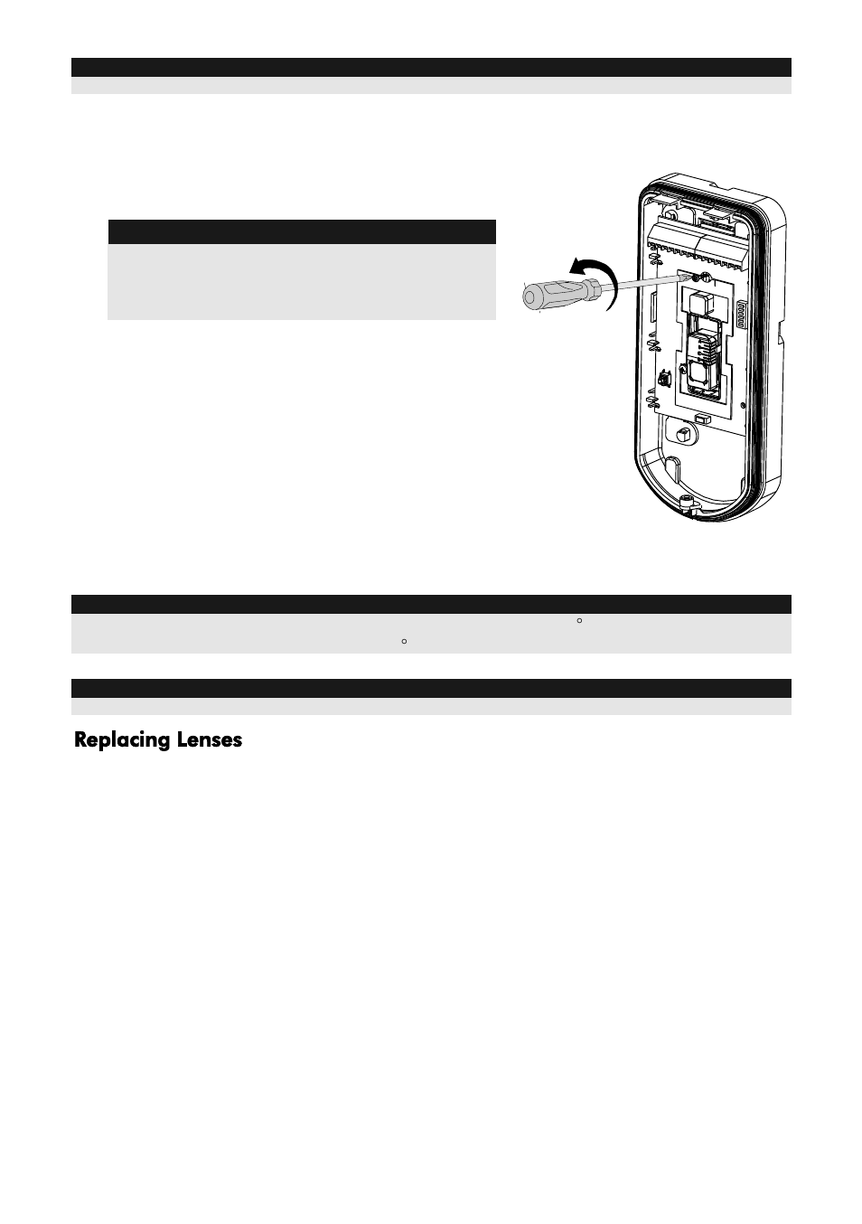 Replacing lenses | RISCO Group Wireless WatchOUT PIR 312PR User Manual | Page 12 / 88