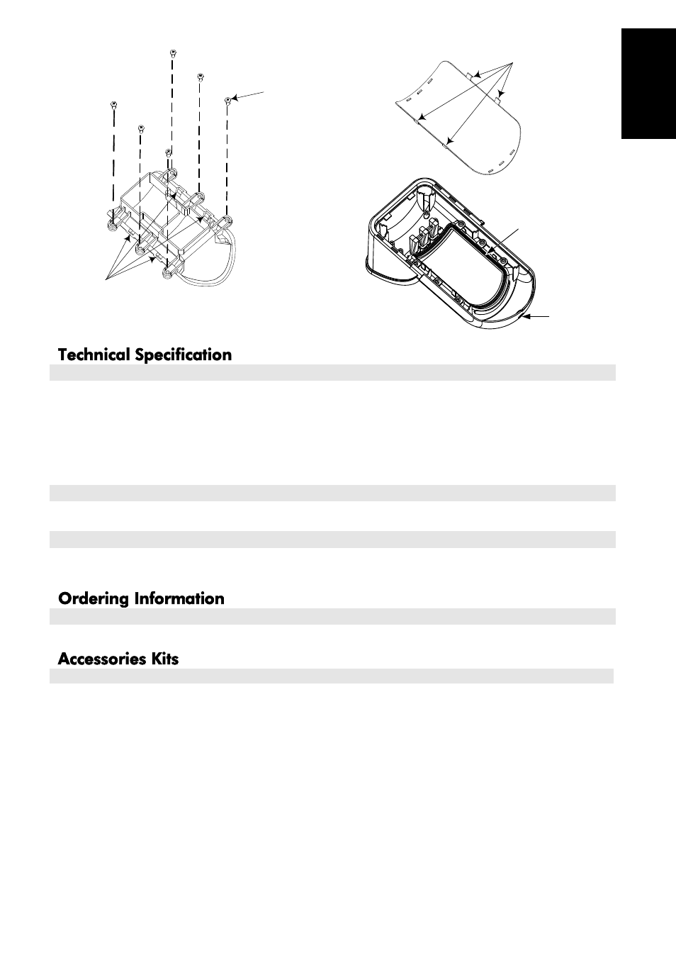 Technical specification, Ordering information, Accessories kits | RISCO Group Wireless WatchOUT PIR 312PR User Manual | Page 13 / 88