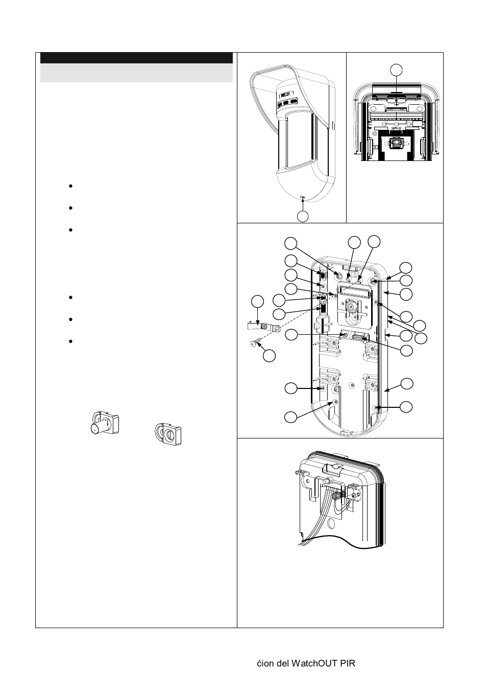 Instalación de montaje en pared, Montaje plano | RISCO Group Wireless WatchOUT PIR 312PR User Manual | Page 38 / 88
