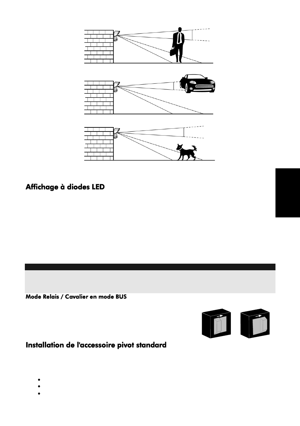 Affichage à diodes led, Installation de l'accessoire pivot standard | RISCO Group Wireless WatchOUT PIR 312PR User Manual | Page 59 / 88