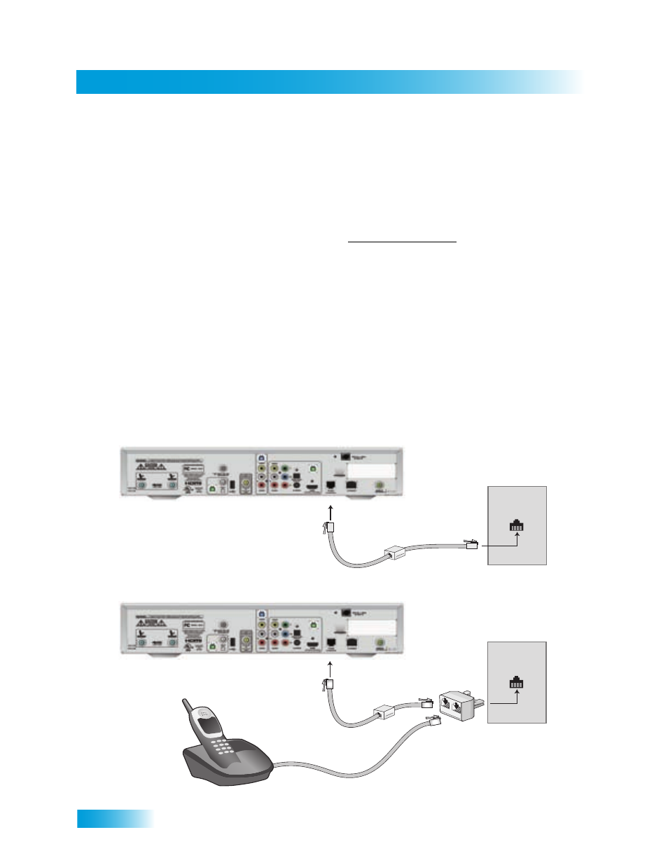 Phone line connections, Onnecting, Hone | Chapter 11, Phone jack | Dish Network Duo ViP 222 User Manual | Page 102 / 152