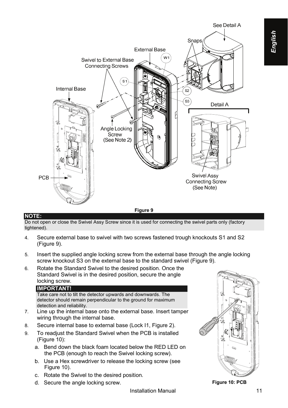 RISCO Group Wireless WatchOUT PIR WL T312 User Manual | Page 11 / 76