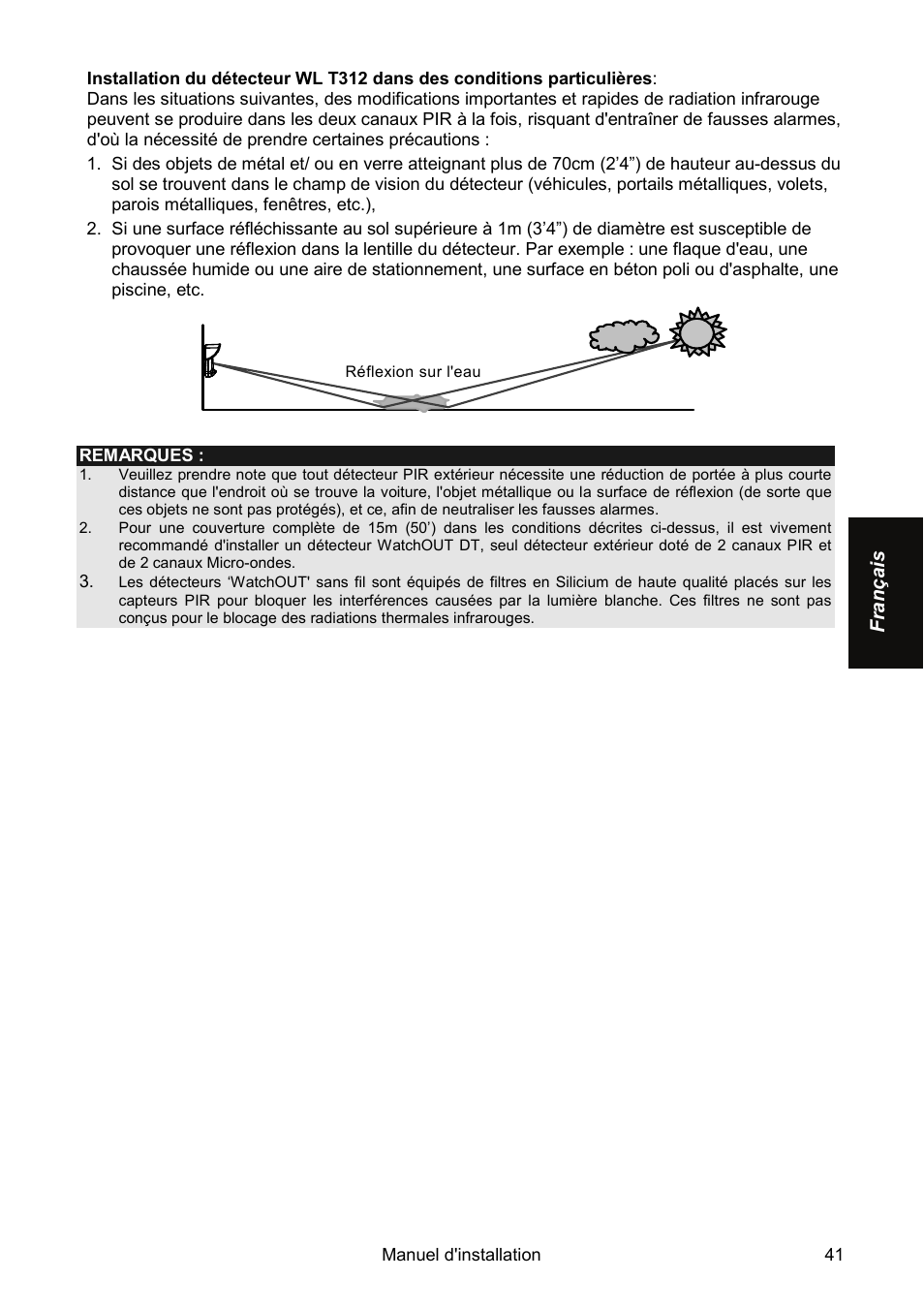 RISCO Group Wireless WatchOUT PIR WL T312 User Manual | Page 41 / 76