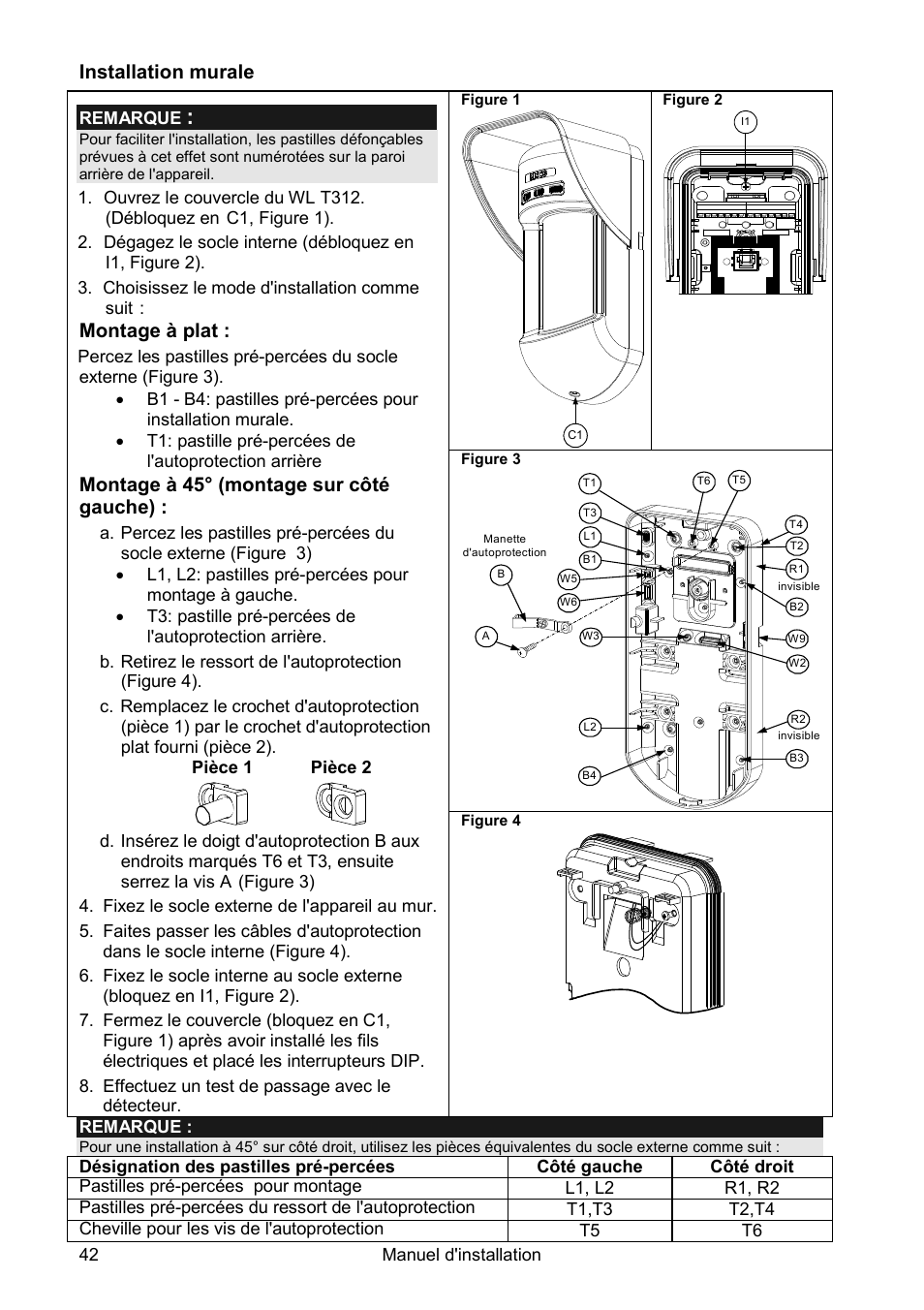 RISCO Group Wireless WatchOUT PIR WL T312 User Manual | Page 42 / 76