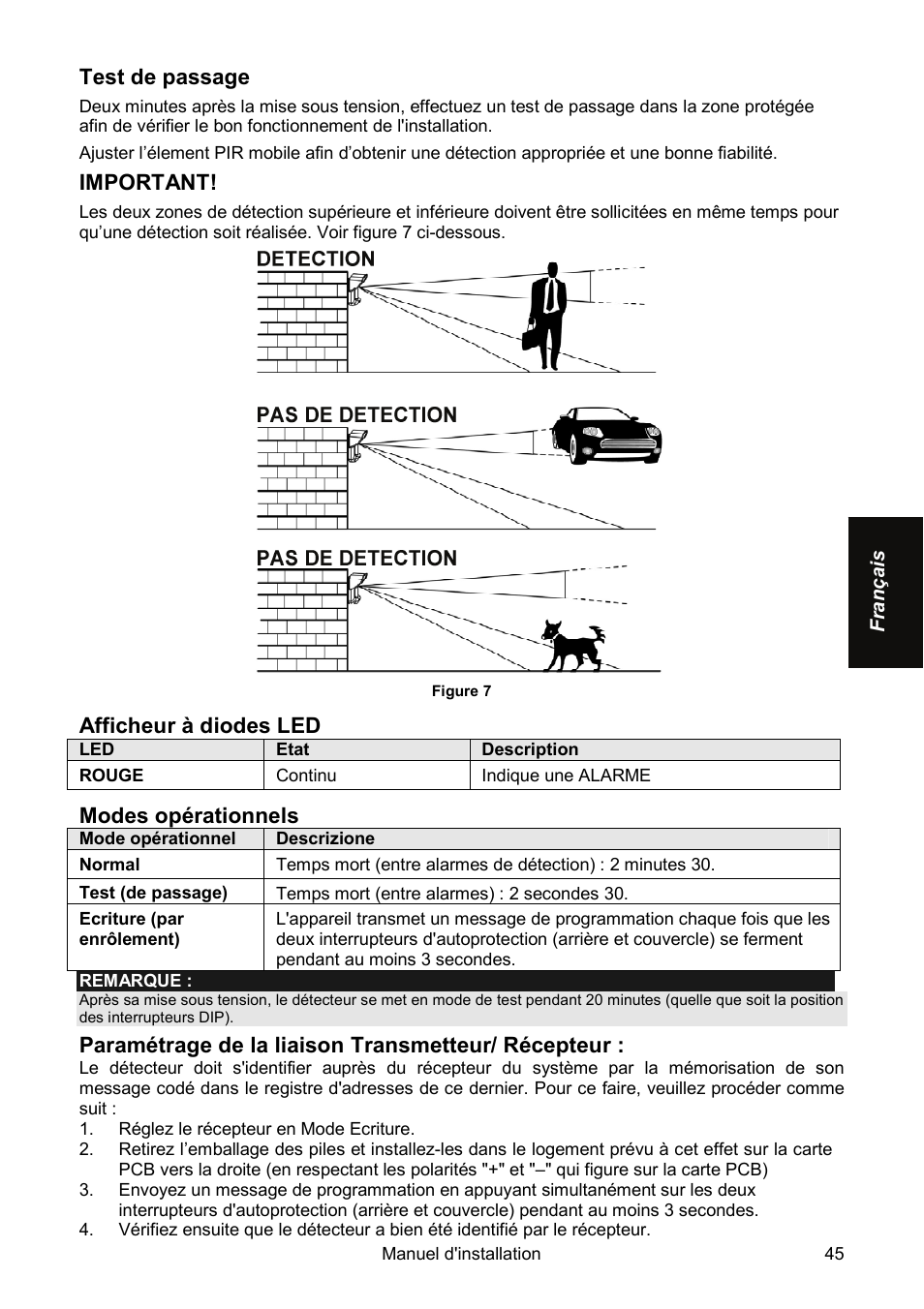 RISCO Group Wireless WatchOUT PIR WL T312 User Manual | Page 45 / 76