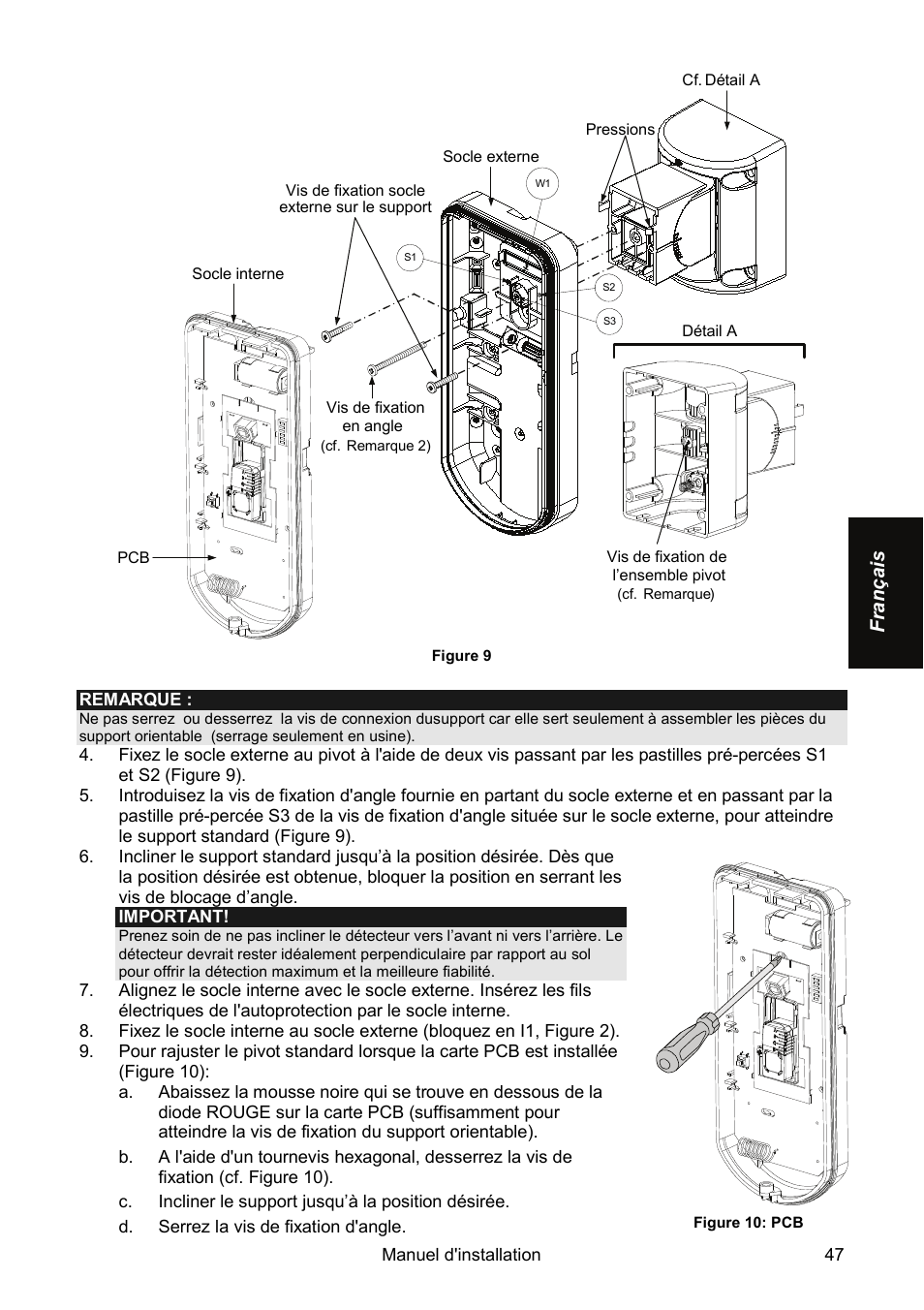 RISCO Group Wireless WatchOUT PIR WL T312 User Manual | Page 47 / 76