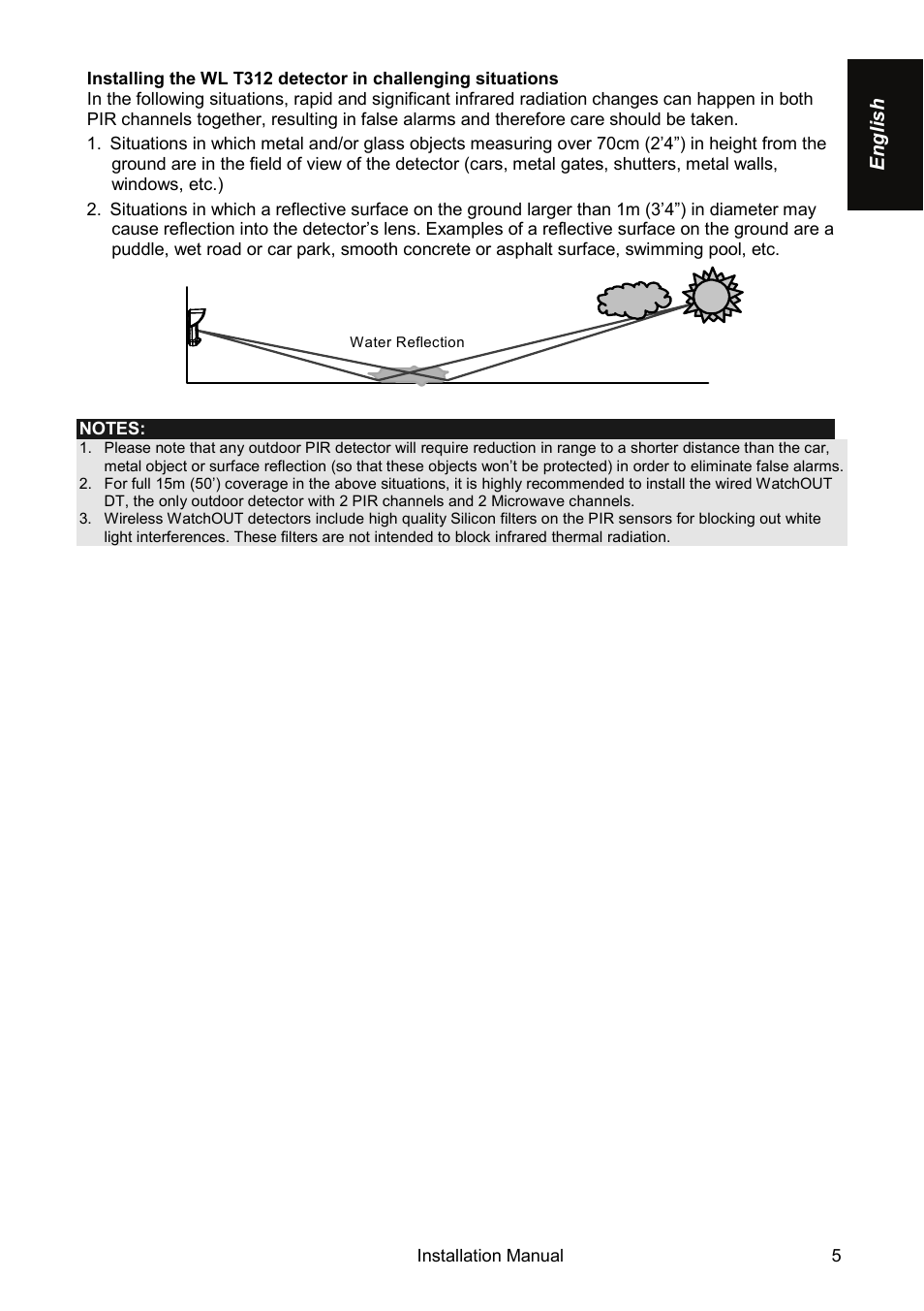 RISCO Group Wireless WatchOUT PIR WL T312 User Manual | Page 5 / 76