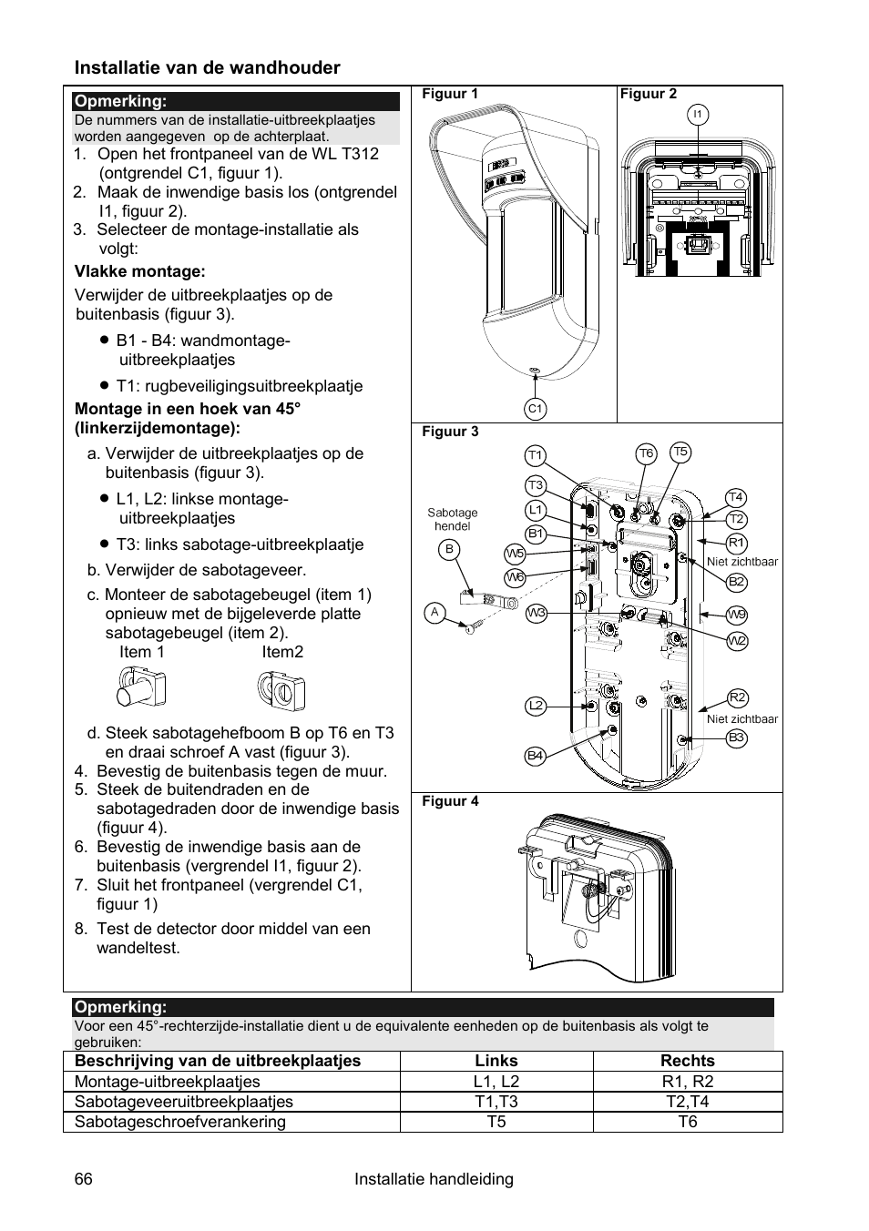 RISCO Group Wireless WatchOUT PIR WL T312 User Manual | Page 66 / 76