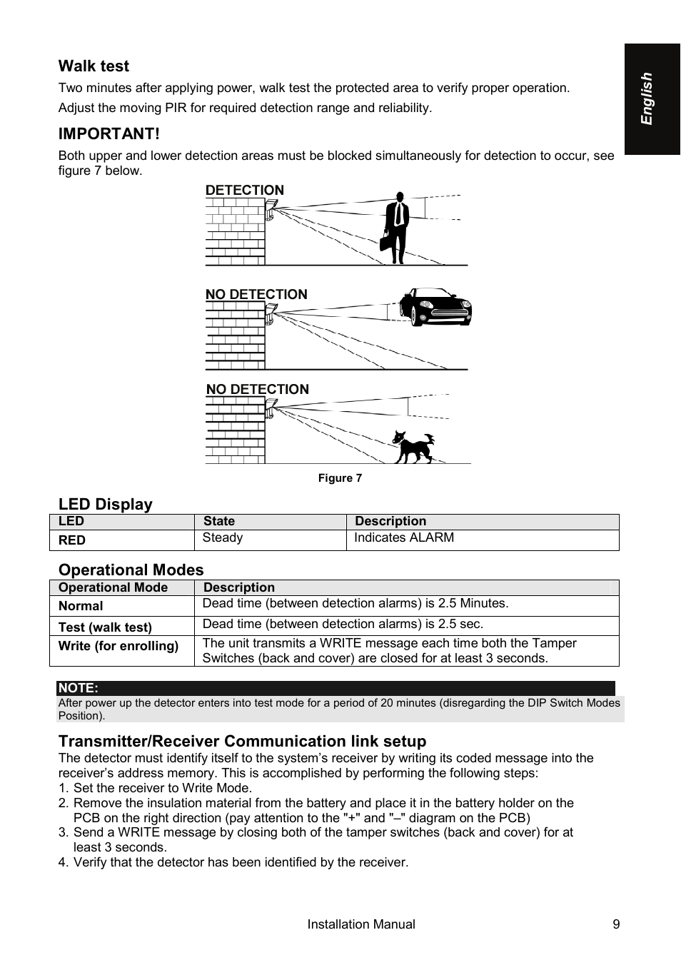 RISCO Group Wireless WatchOUT PIR WL T312 User Manual | Page 9 / 76