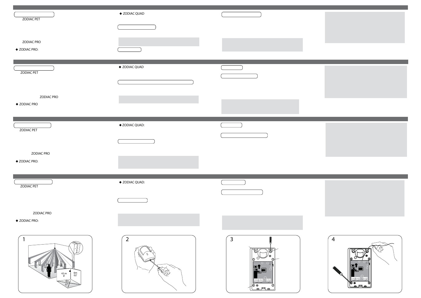 3 2 1 pulse | RISCO Group ZODIAC PET PIR User Manual | Page 2 / 2