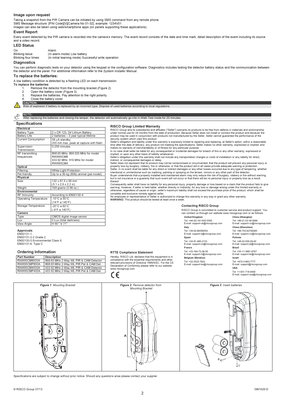 RISCO Group eyeWAVE™ Wireless PIR Camera User Manual | Page 2 / 2