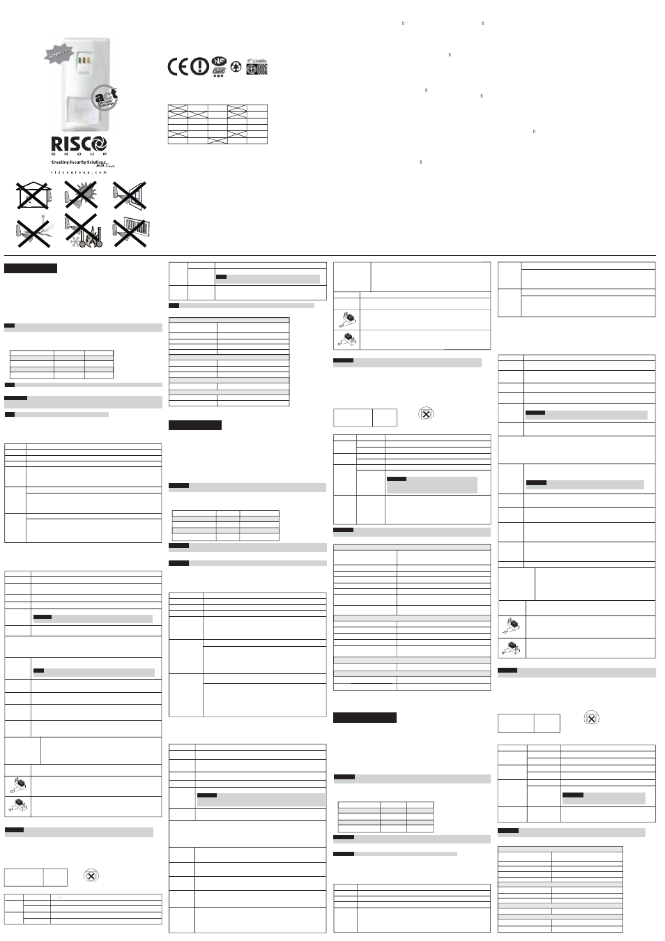 RISCO Group iWISE DT AM Grade 3 User Manual | 2 pages