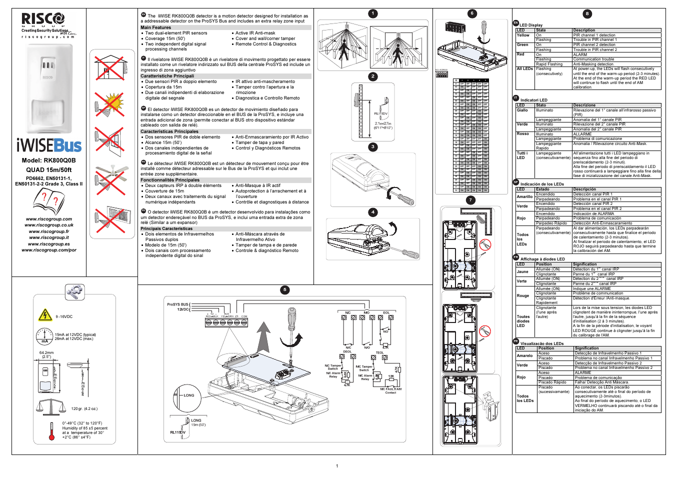 RISCO Group iWISE RK800Q0B User Manual | 2 pages