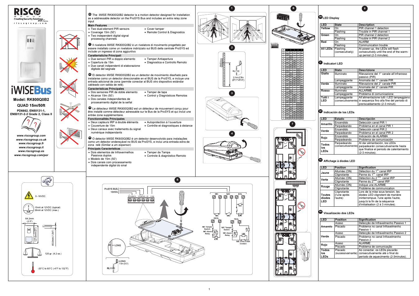 RISCO Group iWISE RK800Q0B2 User Manual | 2 pages