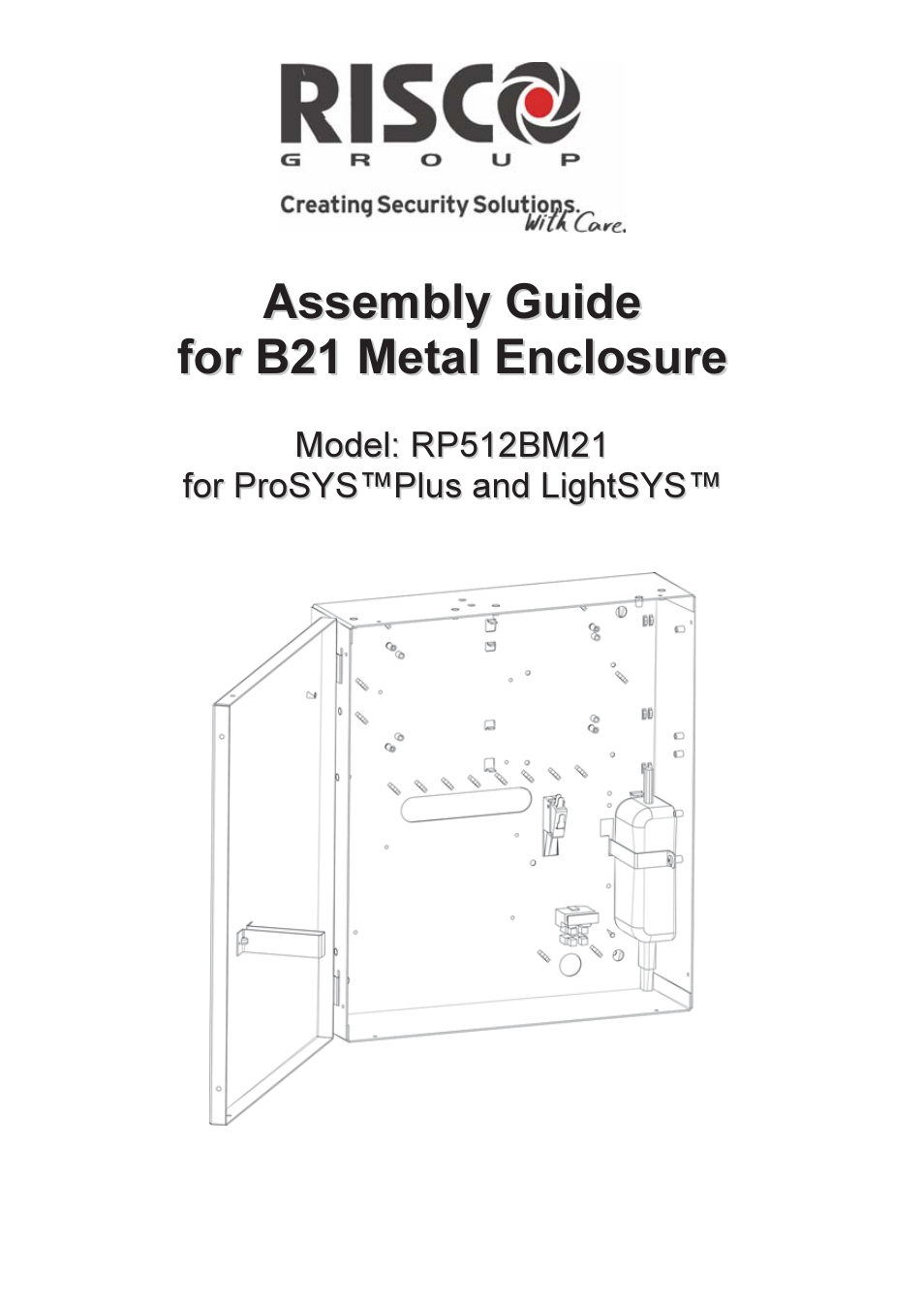 RISCO Group B21 Metal Enclosure RP512BM21 User Manual | 8 pages