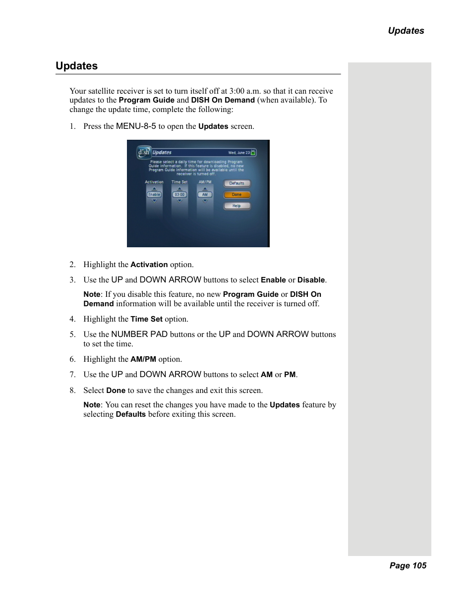 Updates | Dish Network DuoDVR 625 User Manual | Page 110 / 179
