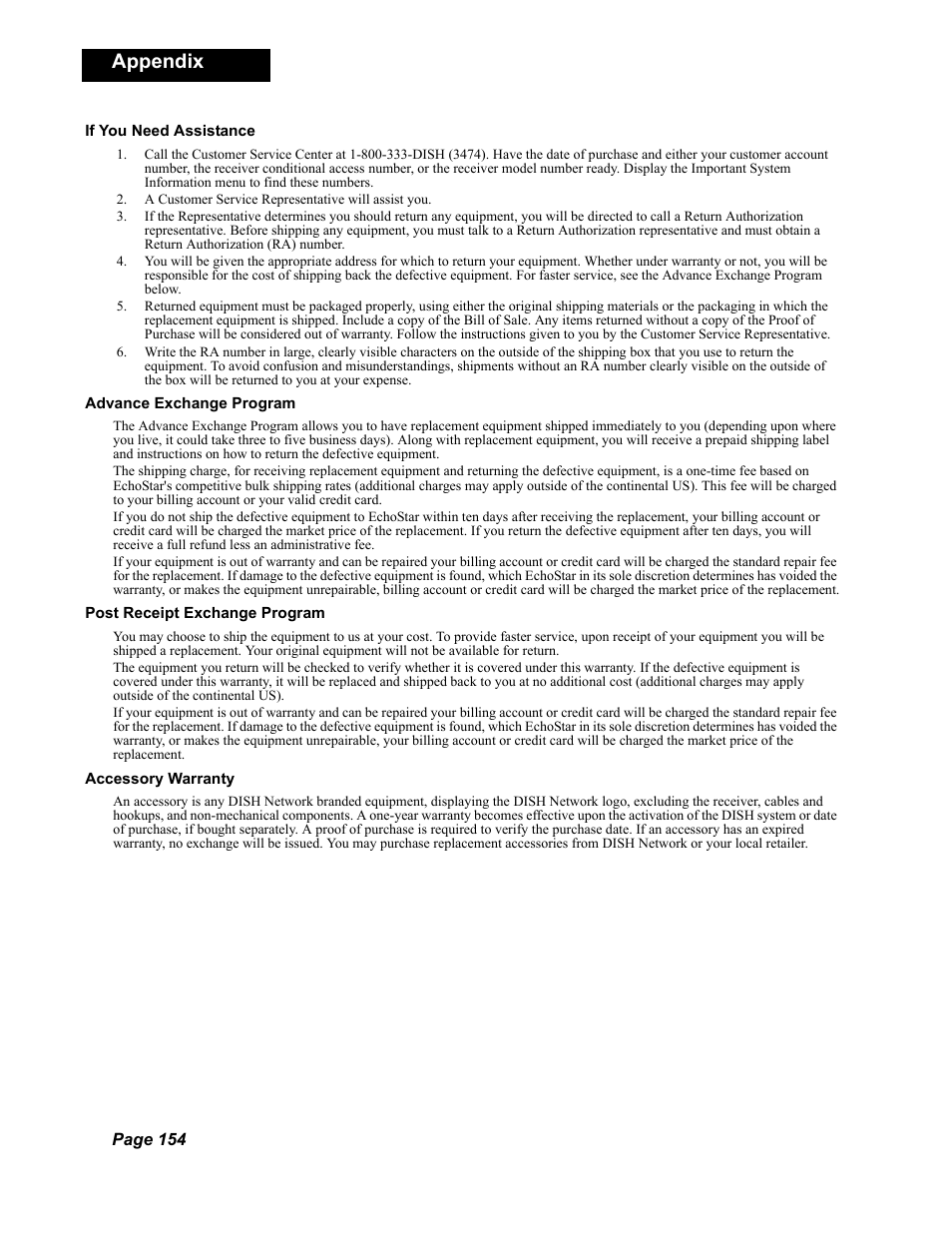 Appendix | Dish Network DuoDVR 625 User Manual | Page 159 / 179