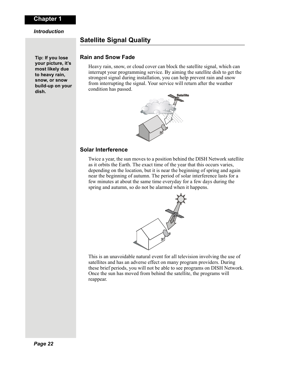 Satellite signal quality | Dish Network DuoDVR 625 User Manual | Page 27 / 179
