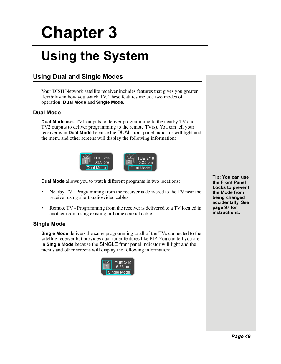 Chapter3, Chapter 3 - using the system, Chapter 3 | Using the system | Dish Network DuoDVR 625 User Manual | Page 54 / 179