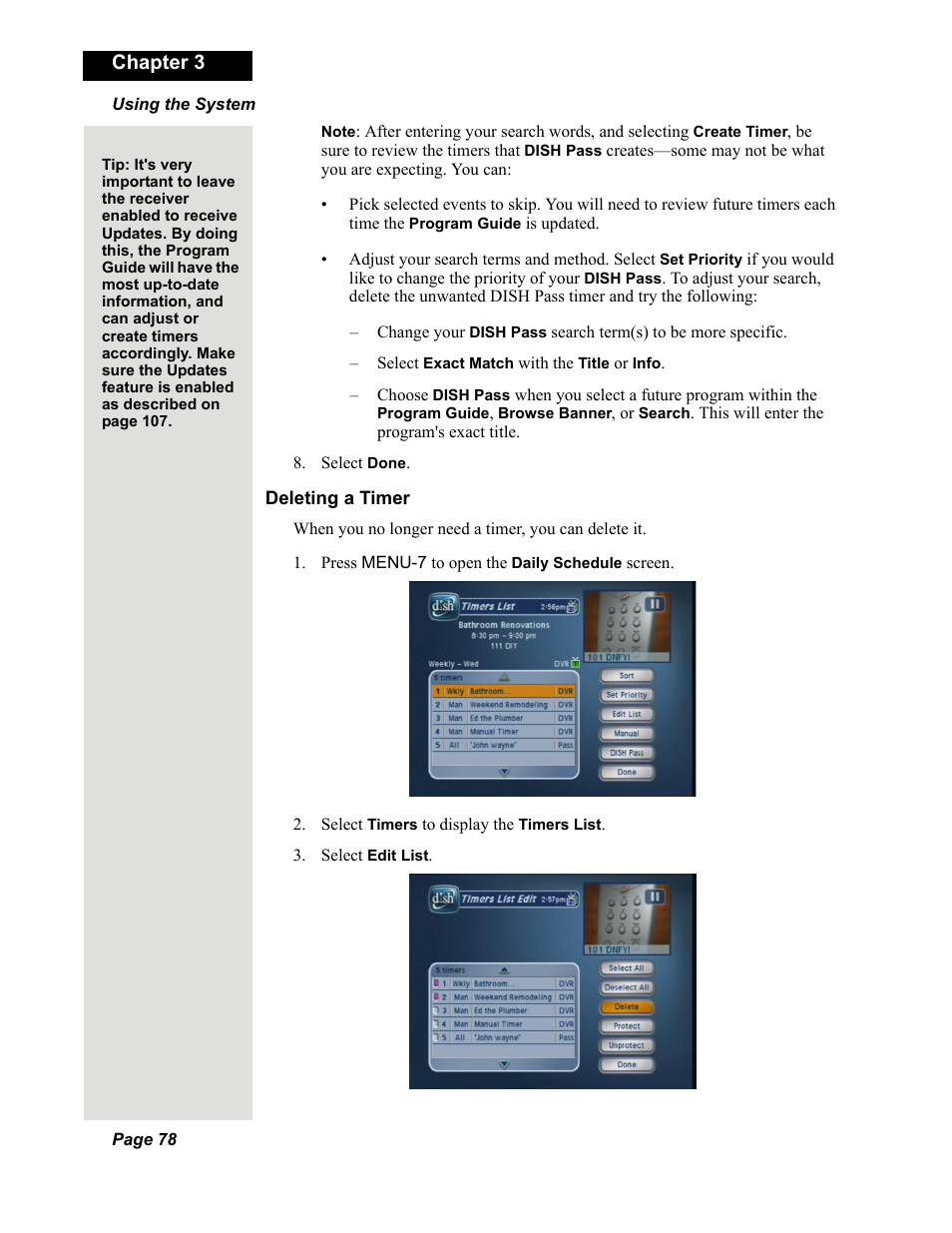Chapter 3 | Dish Network DuoDVR 625 User Manual | Page 83 / 179