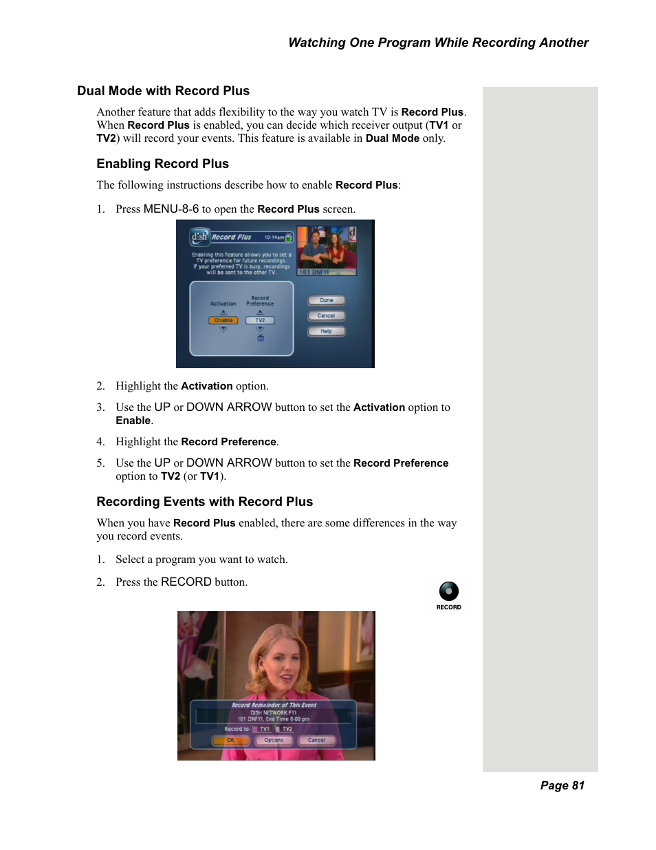 Dish Network DuoDVR 625 User Manual | Page 86 / 179
