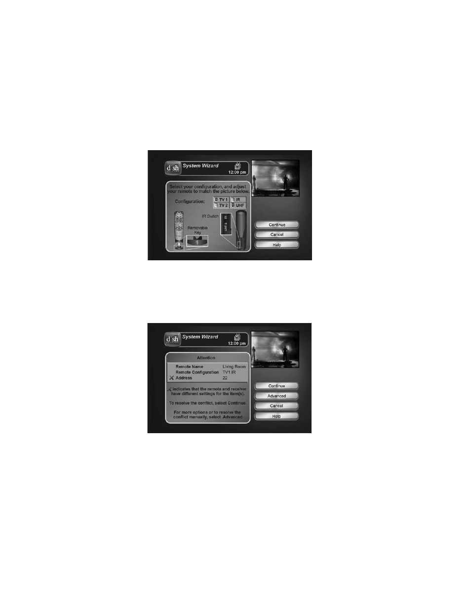 Adjust remote configuration, Resolve address conflict | Dish Network 21.0 User Manual | Page 24 / 48