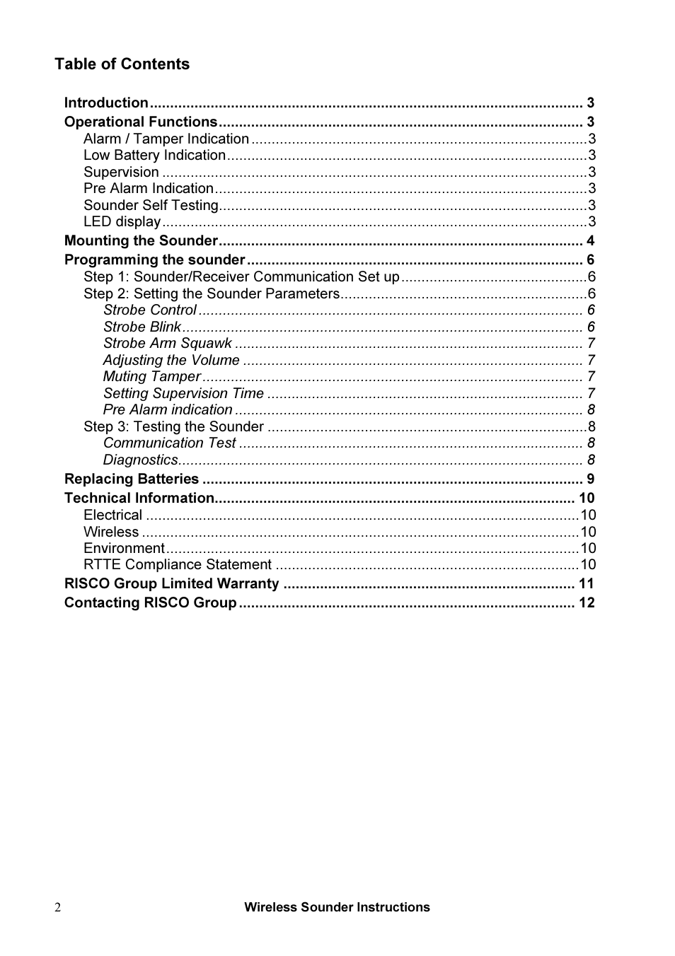 RISCO Group WL RWS401 User Manual | Page 2 / 12