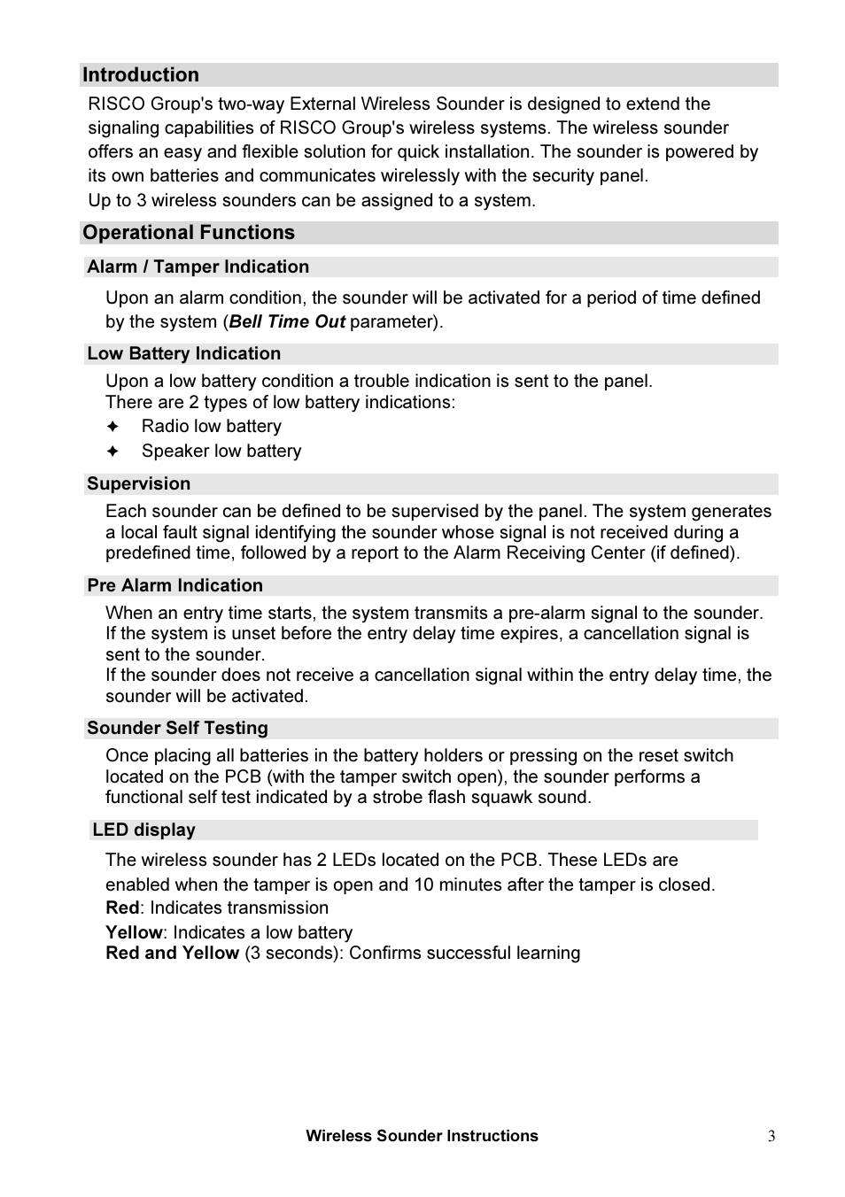 RISCO Group WL RWS401 User Manual | Page 3 / 12
