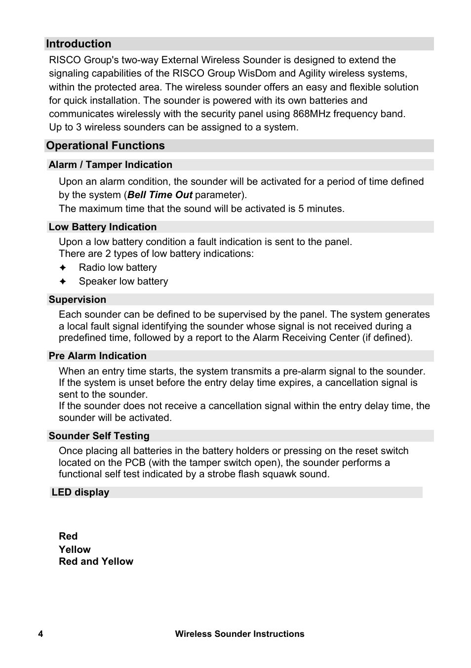 RISCO Group WL S50 User Manual | Page 4 / 12