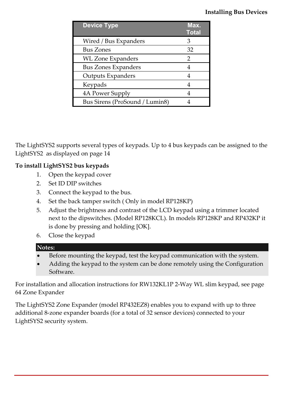 RISCO Group LightSYS 2 User Manual | Page 41 / 256