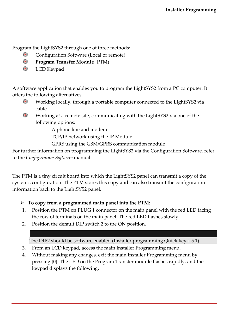 Chapter 4 installer programming | RISCO Group LightSYS 2 User Manual | Page 59 / 256