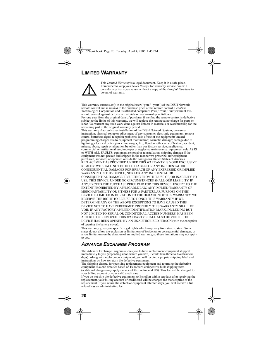 Limited warranty | Dish Network DVR 942 User Manual | Page 30 / 34