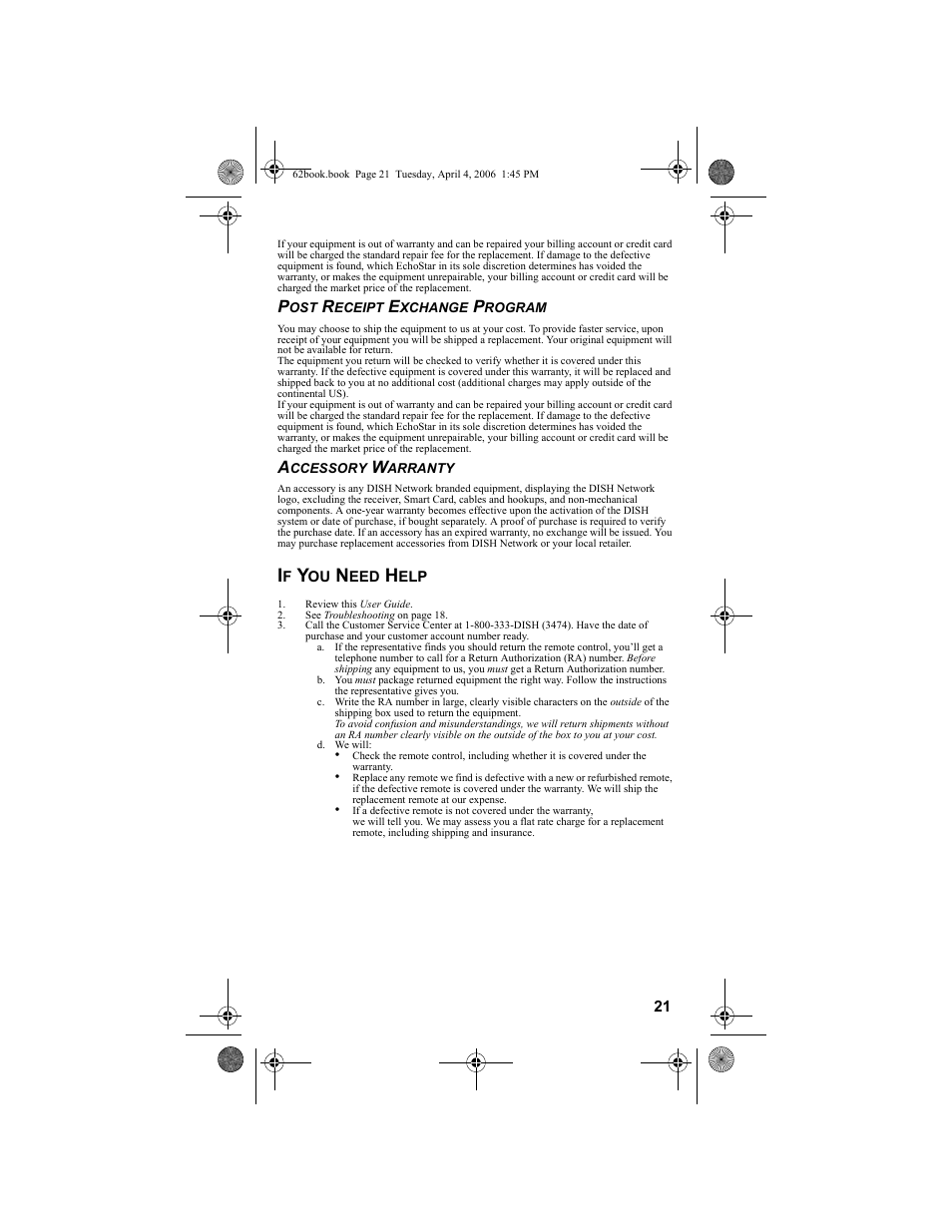 If you need help | Dish Network DVR 942 User Manual | Page 31 / 34