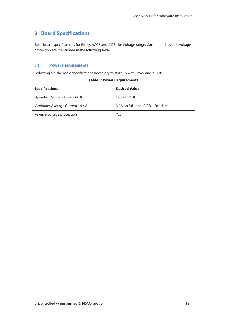 3board specifications | RISCO Group axesplus® User Manual | Page 13 / 65