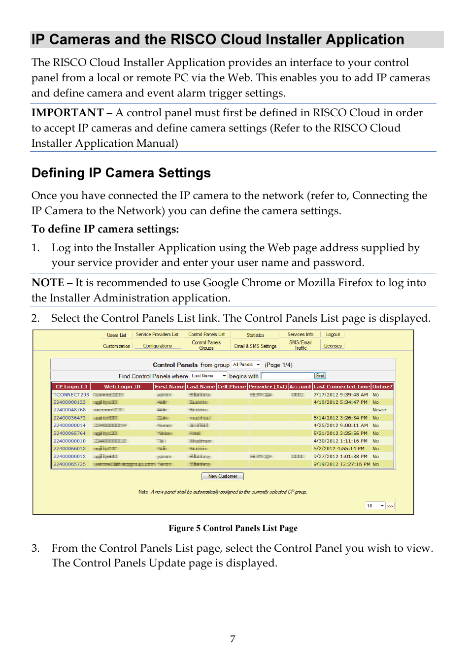 Defining ip camera settings | RISCO Group Bullet Outdoor RVCM52E User Manual | Page 9 / 24
