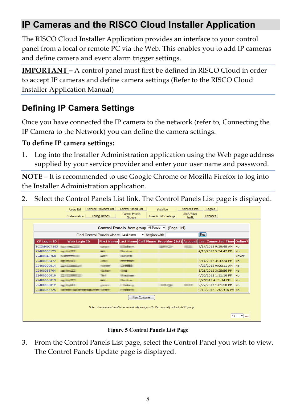 Defining ip camera settings | RISCO Group Cube Indoor RVCM11H User Manual | Page 10 / 24