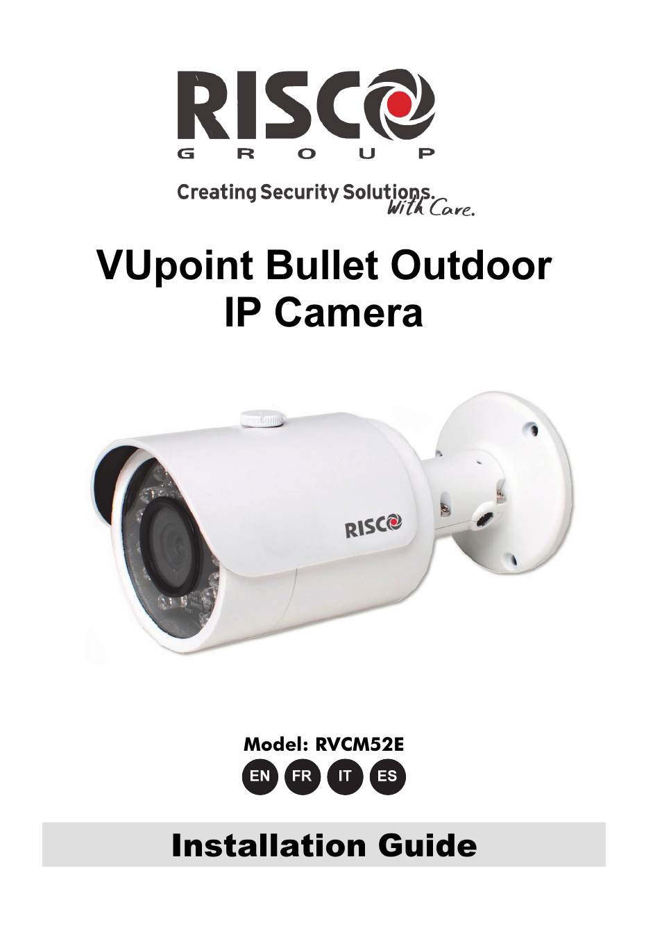 RISCO Group VUpoint Bullet Outdoor IP Camera RVCM52E User Manual | 76 pages