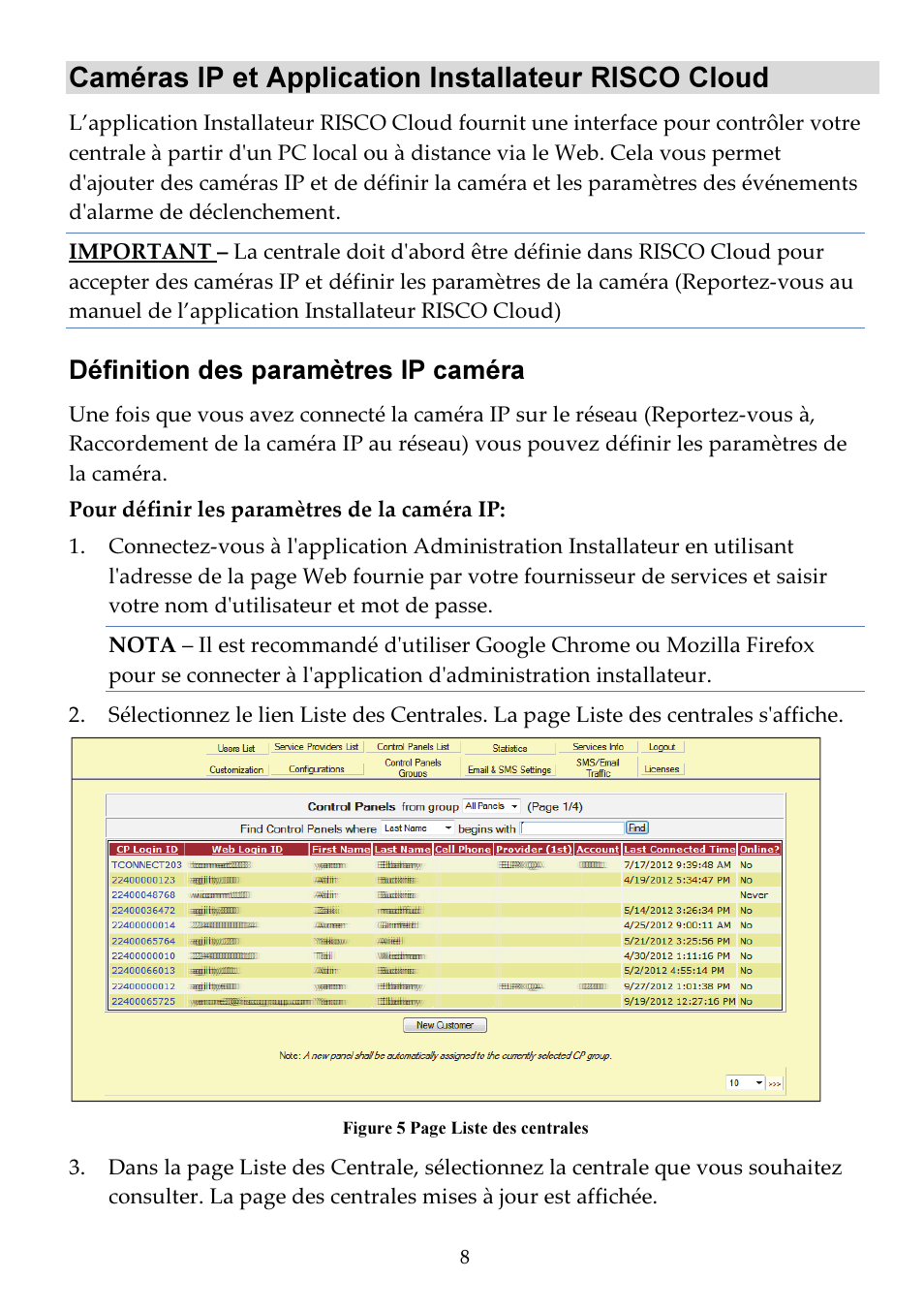 Caméras ip et application installateur risco cloud, Définition des paramètres ip caméra | RISCO Group VUpoint Bullet Outdoor IP Camera RVCM52E User Manual | Page 28 / 76