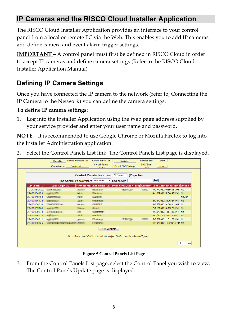 Defining ip camera settings | RISCO Group VUpoint Bullet Outdoor IP Camera RVCM52E User Manual | Page 8 / 76