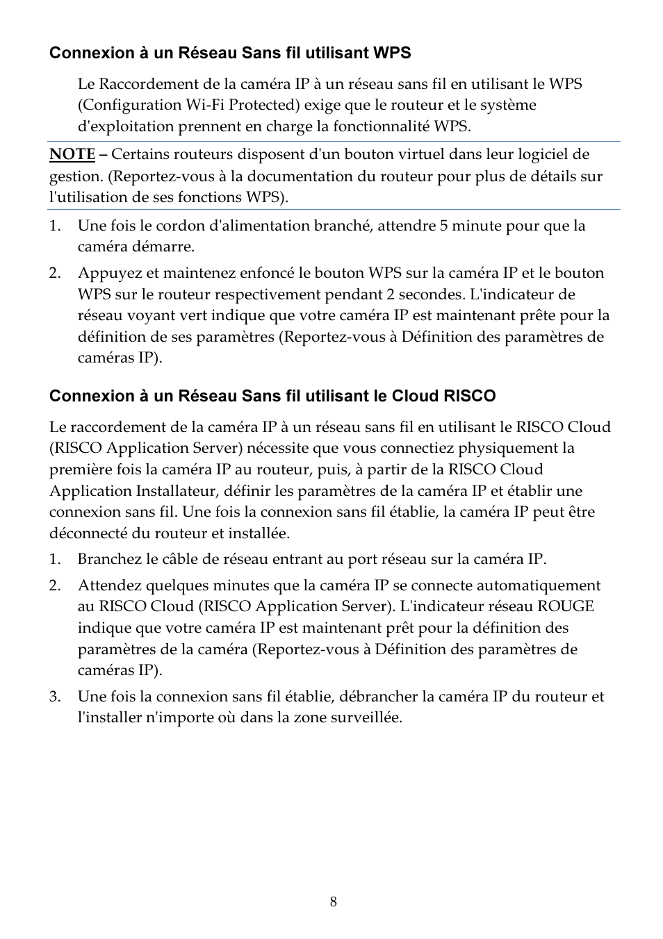 RISCO Group VUpoint Indoor IP Camera RVCM11H User Manual | Page 30 / 92