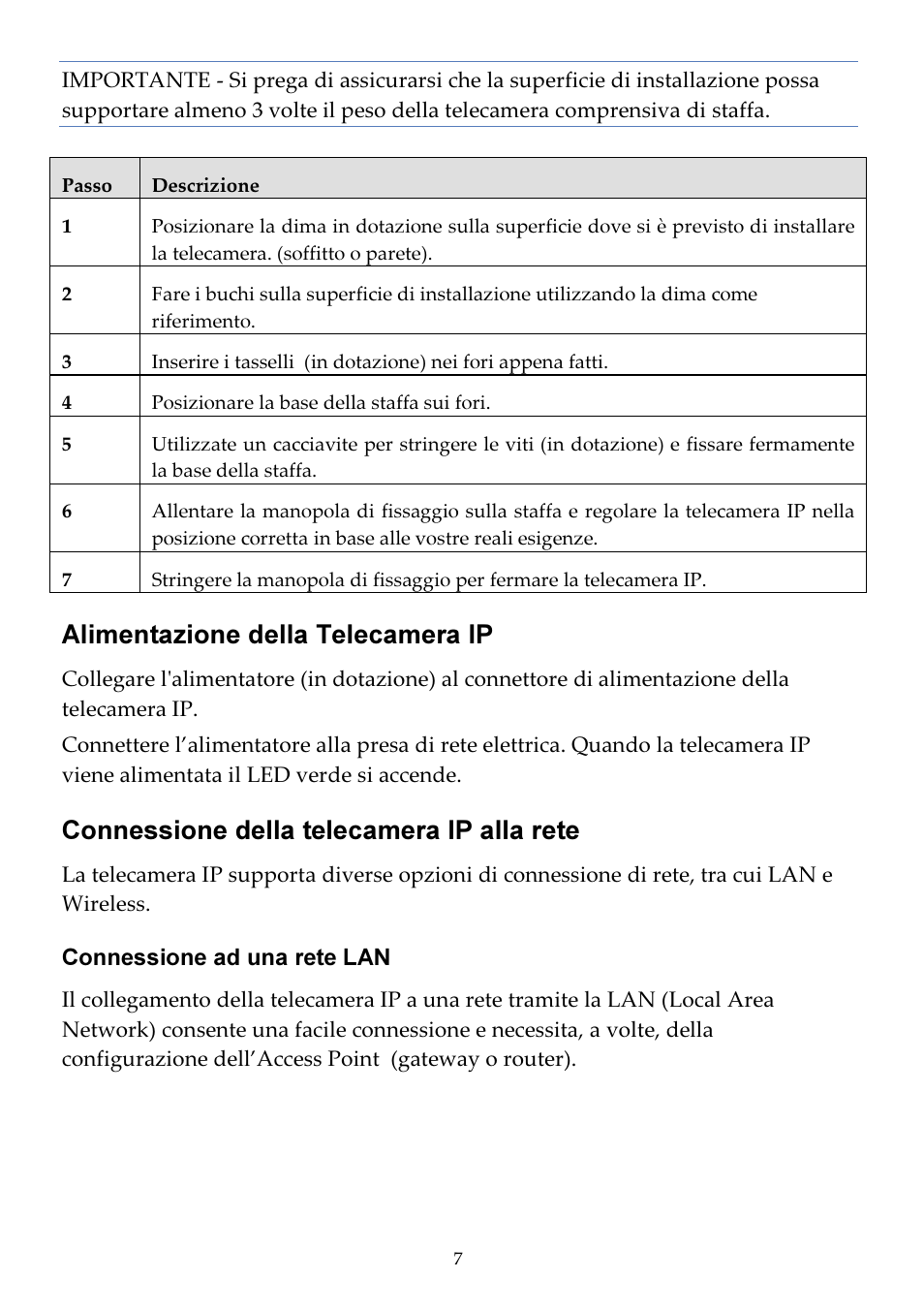 Alimentazione della telecamera ip, Connessione della telecamera ip alla rete | RISCO Group VUpoint Indoor IP Camera RVCM11H User Manual | Page 51 / 92